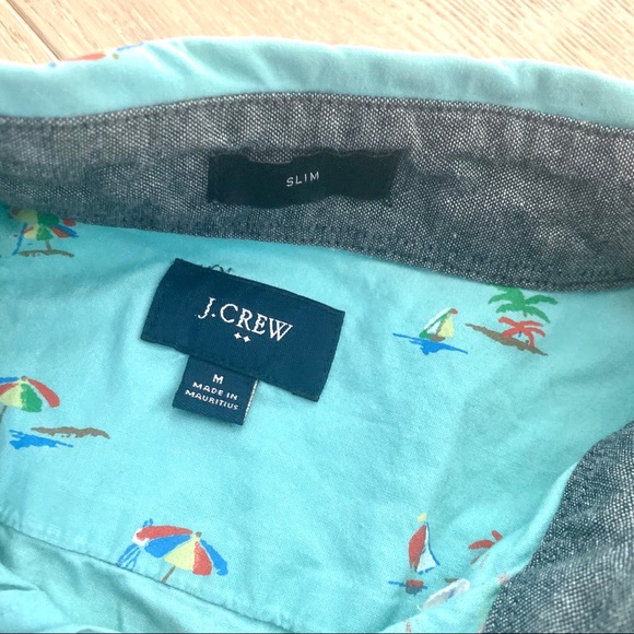 J Crew Men's Shirt Sleeve patterned button up - Picture 3 of 5